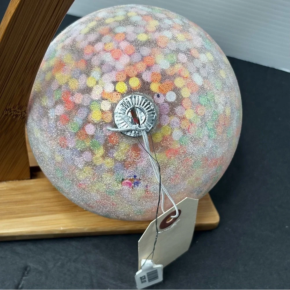 New Anthropologie Glass Frosted Sequin Filled Globe Ornament 5”